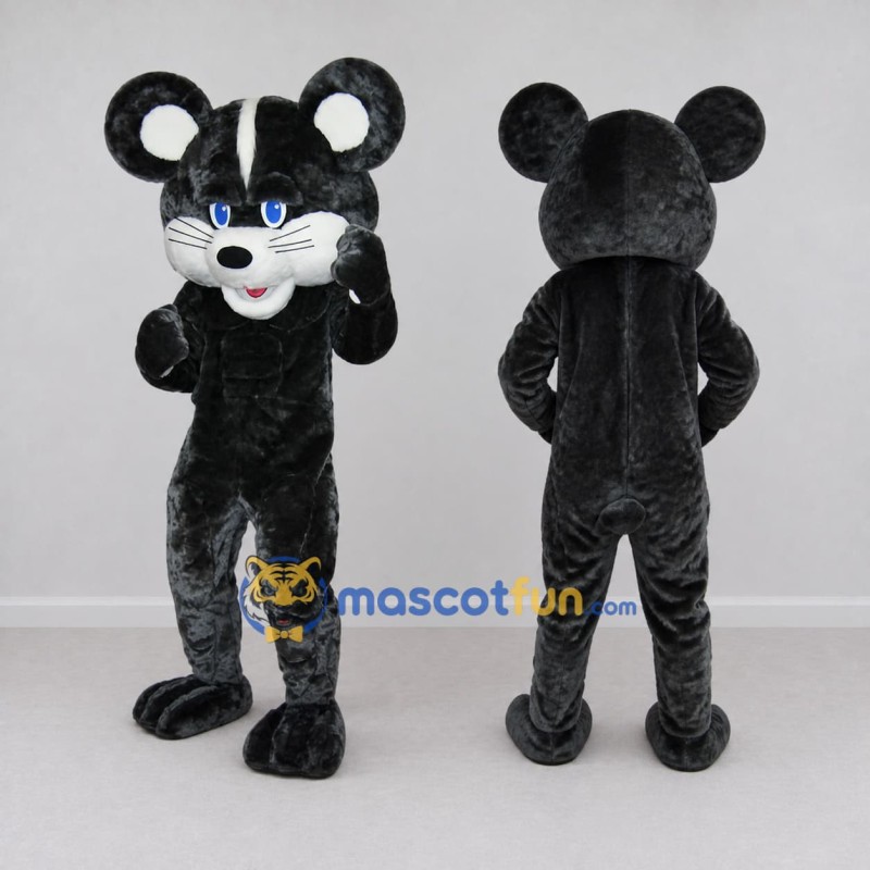 Custom Black and White Mouse Mascot Costume Adult Full Body Suit for Children's Events Custom Black and White Mouse Mascot Costume Adult Full Body Suit for Children's Events