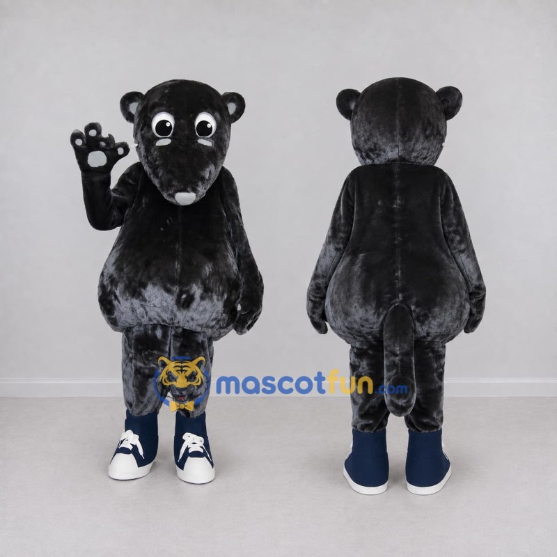 Custom Dark Gray Rodent Mascot Costume Adult Full Body Suit for Woodland Events