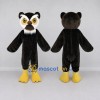 Custom Black White and Yellow Owl Mascot Costume Adult Full Body Suit for School Events