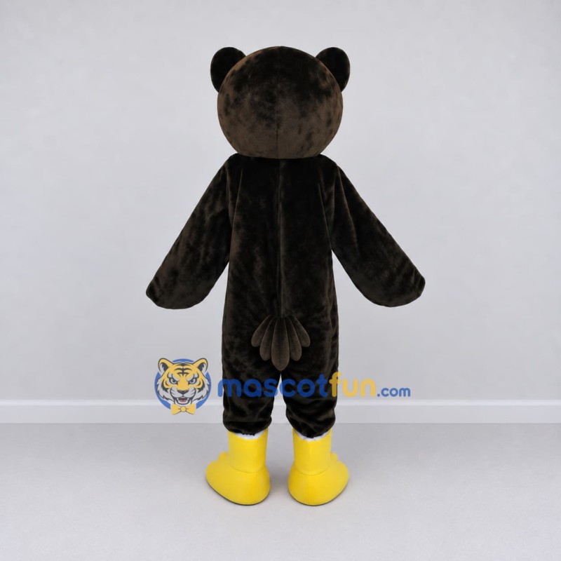 Custom Black White and Yellow Owl Mascot Costume Adult Full Body Suit for School Events