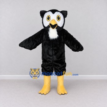 Custom Black White and Yellow Owl Mascot Costume Adult Full Body Suit for School Events Custom Black White and Yellow Owl Mascot Costume Adult Full Body Suit for School Events