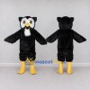Custom Black White and Yellow Owl Mascot Costume Adult Full Body Suit for School Events