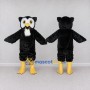 Custom Black White and Yellow Owl Mascot Costume Adult Full Body Suit for School Events