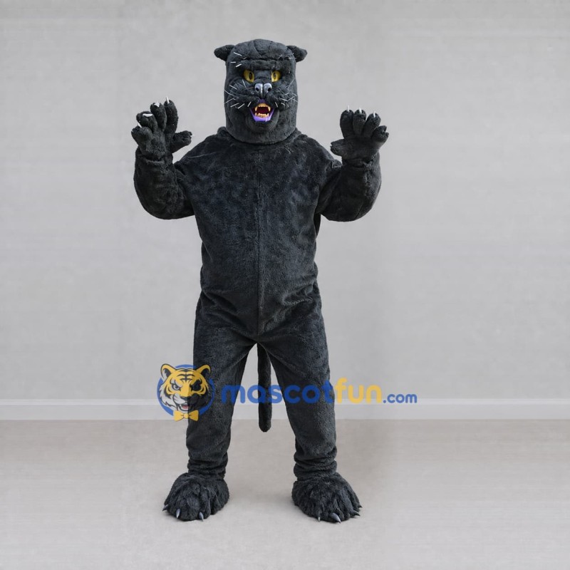 Custom Dark Gray Panther Mascot Costume Adult Full Body Suit for Sports Events