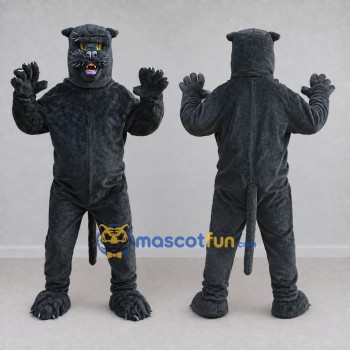 Custom Dark Gray Panther Mascot Costume Adult Full Body Suit for Sports Events