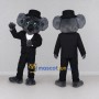 Custom Gray and Black Koala in Suit Mascot Costume Adult Full Body Suit for Party Events