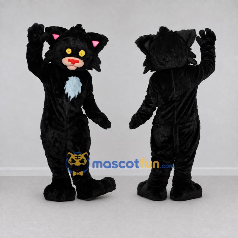 Custom Black and White Cat Mascot Costume Adult Full Body Suit for Halloween Events Custom Black and White Cat Mascot Costume Adult Full Body Suit for Halloween Events