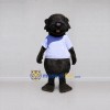 Custom Dark Brown and White Beaver in T-Shirt Mascot Costume Adult Full Body Suit for School Events