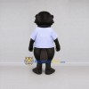 Custom Dark Brown and White Beaver in T-Shirt Mascot Costume Adult Full Body Suit for School Events