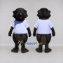 Custom Dark Brown and White Beaver in T-Shirt Mascot Costume Adult Full Body Suit for School Events