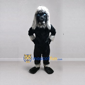 Custom Black and White Lion Mascot Costume Adult Full Body Suit for Sports Events Custom Black and White Lion Mascot Costume Adult Full Body Suit for Sports Events