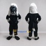 Custom Black and White Lion Mascot Costume Adult Full Body Suit for Sports Events