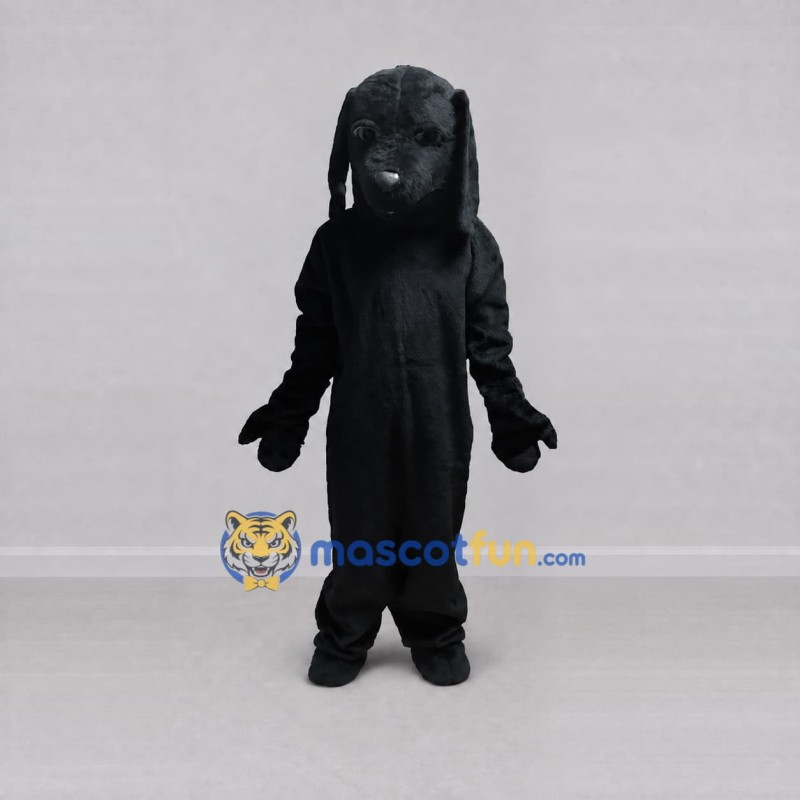 Custom Black Dog Mascot Costume Adult Full Body Suit for Pet Events Custom Black Dog Mascot Costume Adult Full Body Suit for Pet Events