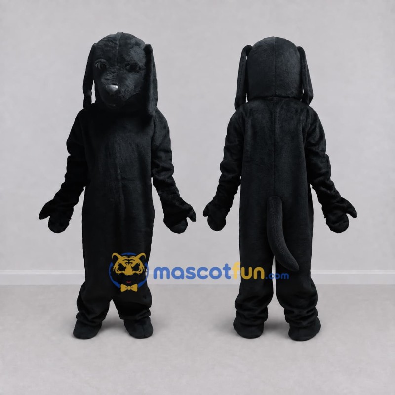 Custom Black Dog Mascot Costume Adult Full Body Suit for Pet Events Custom Black Dog Mascot Costume Adult Full Body Suit for Pet Events