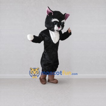Custom Black and White Cat Mascot Costume Adult Full Body Suit for Pet Events