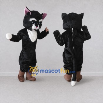 Custom Black and White Cat Mascot Costume Adult Full Body Suit for Pet Events