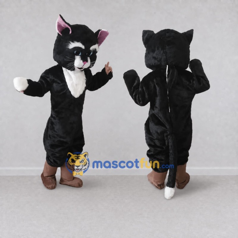 Custom Black and White Cat Mascot Costume Adult Full Body Suit for Pet Events Custom Black and White Cat Mascot Costume Adult Full Body Suit for Pet Events