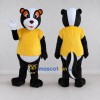 Custom Black White and Yellow Skunk in T-Shirt Mascot Costume Adult Full Body Suit for School Events
