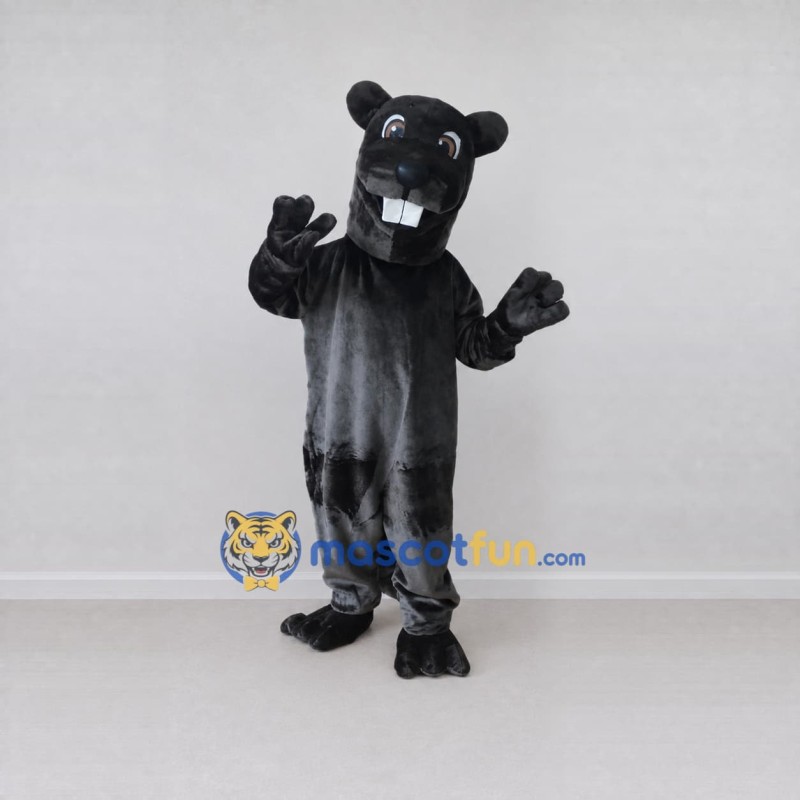 Custom Black and Gray Rodent Mascot Costume Adult Full Body Suit for Woodland Events Custom Black and Gray Rodent Mascot Costume Adult Full Body Suit for Woodland Events