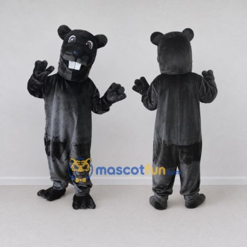 Custom Black and Gray Rodent Mascot Costume Adult Full Body Suit for Woodland Events
