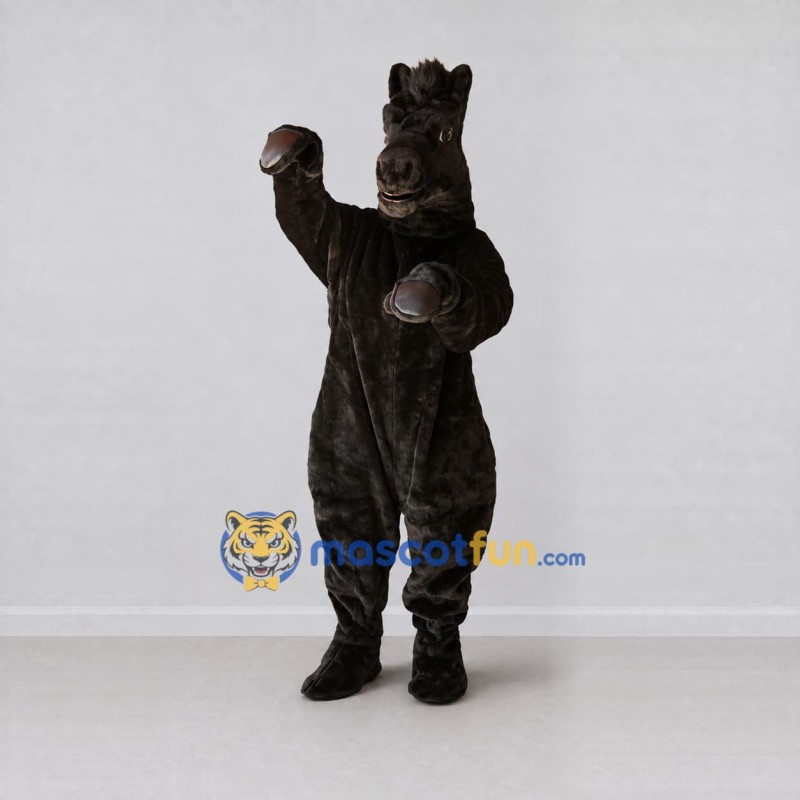 Custom Dark Brown Horse Mascot Costume Adult Full Body Suit for Farm Events