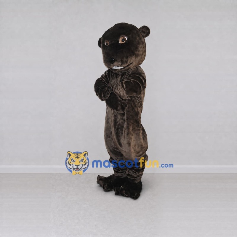 Custom Dark Brown Beaver Mascot Costume Adult Full Body Suit for Woodland Events Custom Dark Brown Beaver Mascot Costume Adult Full Body Suit for Woodland Events