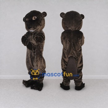 Custom Dark Brown Beaver Mascot Costume Adult Full Body Suit for Woodland Events