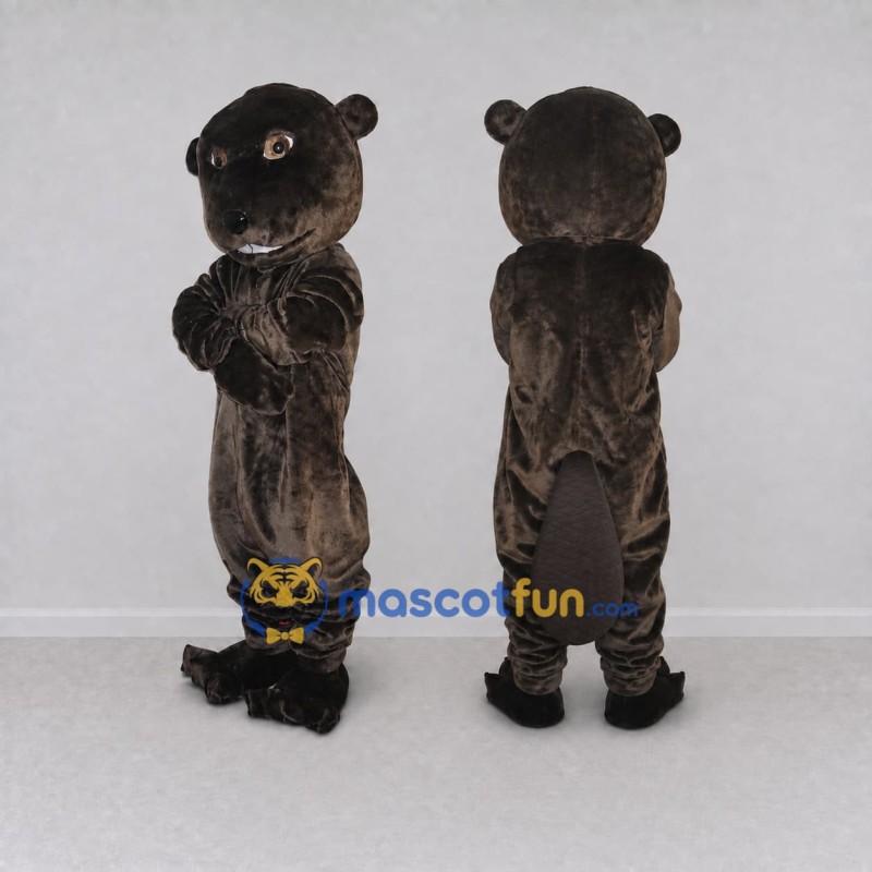 Custom Dark Brown Beaver Mascot Costume Adult Full Body Suit for Woodland Events Custom Dark Brown Beaver Mascot Costume Adult Full Body Suit for Woodland Events