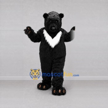 Custom Black and White Asiatic Black Bear Mascot Costume Adult Full Body Suit for Wildlife Events