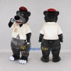 Custom Dark Gray Cream and Red Bear in Shirt Mascot Costume Adult Full Body Suit for Community Events