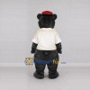 Custom Dark Gray Cream and Red Bear in Shirt Mascot Costume Adult Full Body Suit for Community Events