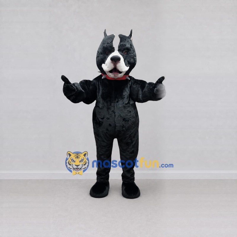 Custom Black and White Bulldog Mascot Costume Adult Full Body Suit for Sports Events Custom Black and White Bulldog Mascot Costume Adult Full Body Suit for Sports Events