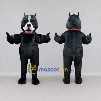 Custom Black and White Bulldog Mascot Costume Adult Full Body Suit for Sports Events