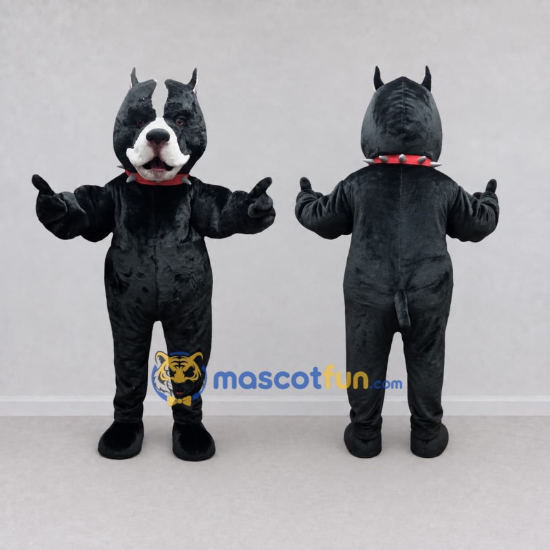 Custom Black and White Bulldog Mascot Costume Adult Full Body Suit for Sports Events Custom Black and White Bulldog Mascot Costume Adult Full Body Suit for Sports Events