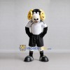 Custom Black White and Yellow Ram in Sportswear Mascot Costume Adult Full Body Suit for Sports Events Custom Black White and Yellow Ram in Sportswear Mascot Costume Adult Full Body Suit for Sports Events