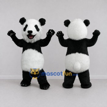 Custom Black and White Panda Mascot Costume Adult Full Body Suit for Wildlife Events