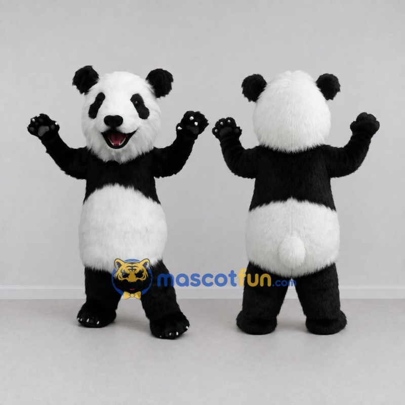 Custom Black and White Panda Mascot Costume Adult Full Body Suit for Wildlife Events Custom Black and White Panda Mascot Costume Adult Full Body Suit for Wildlife Events