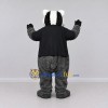 Custom Gray Black and White Badger in T-Shirt Mascot Costume Adult Full Body Suit for Woodland Events Custom Gray Black and White Badger in T-Shirt Mascot Costume Adult Full Body Suit for Woodland Events