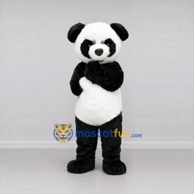 Custom Black and White Panda Mascot Costume Adult Full Body Suit for Children's Events Custom Black and White Panda Mascot Costume Adult Full Body Suit for Children's Events