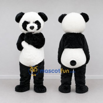 Custom Black and White Panda Mascot Costume Adult Full Body Suit for Children's Events