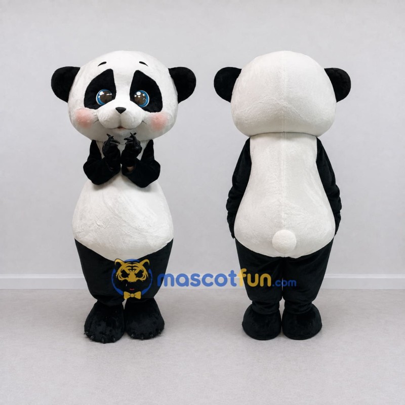 Custom Black White and Pink Panda Mascot Costume Adult Full Body Suit for Children's Events Custom Black White and Pink Panda Mascot Costume Adult Full Body Suit for Children's Events