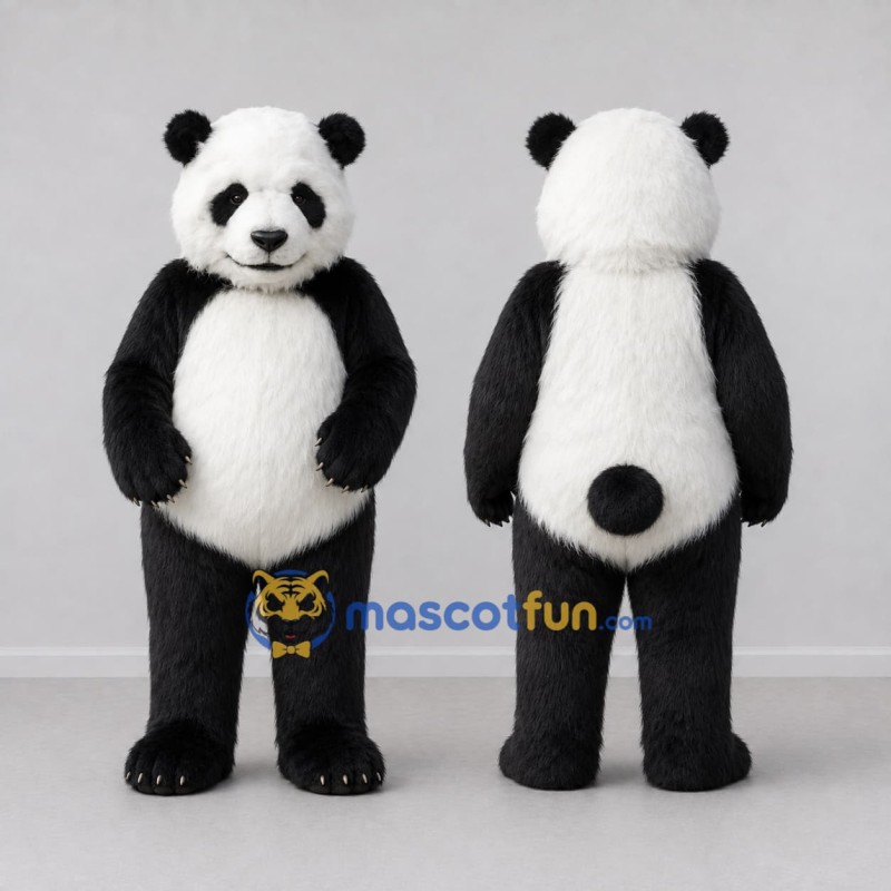 Custom Black and White Panda Mascot Costume Adult Full Body Suit for Wildlife Events Custom Black and White Panda Mascot Costume Adult Full Body Suit for Wildlife Events