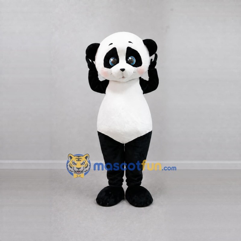 Custom Black White and Pink Panda Mascot Costume Adult Full Body Suit for Children's Events Custom Black White and Pink Panda Mascot Costume Adult Full Body Suit for Children's Events