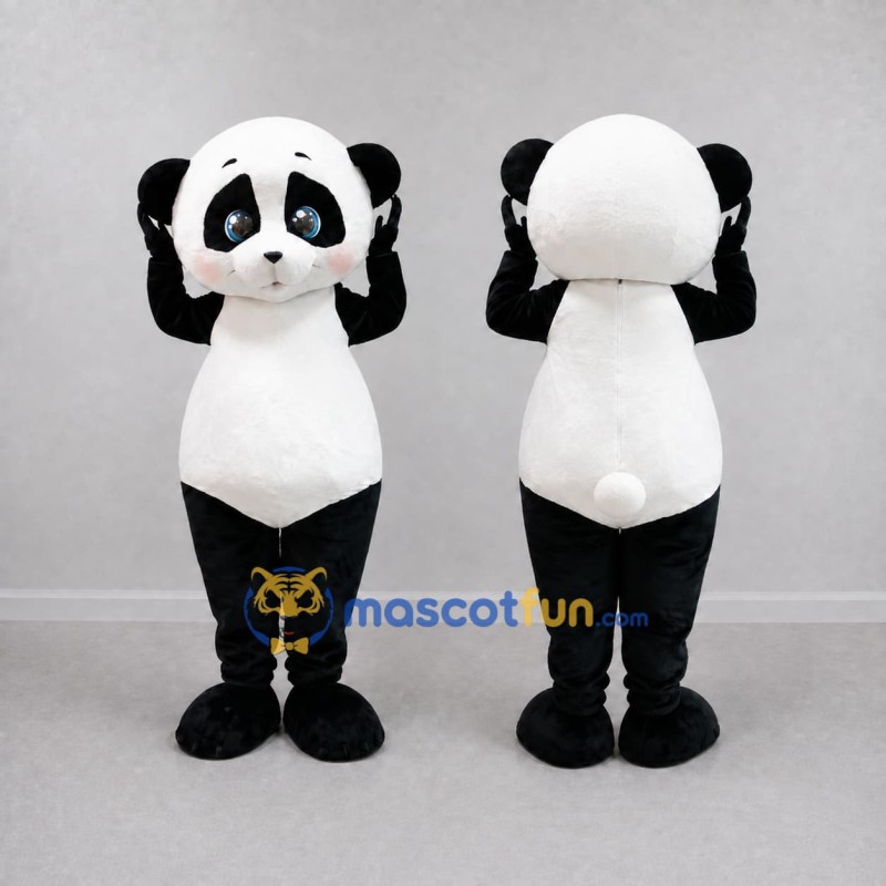 Custom Black White and Pink Panda Mascot Costume Adult Full Body Suit for Children's Events Custom Black White and Pink Panda Mascot Costume Adult Full Body Suit for Children's Events