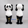 Custom Black White and Pink Panda Mascot Costume Adult Full Body Suit for Children's Events