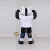 Custom Gray Black and White Badger in Sportswear Mascot Costume Adult Full Body Suit for Sports Events Custom Gray Black and White Badger in Sportswear Mascot Costume Adult Full Body Suit for Sports Events