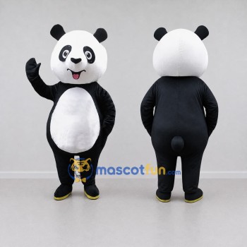 Custom Black and White Panda Mascot Costume Adult Full Body Suit for Children's Events