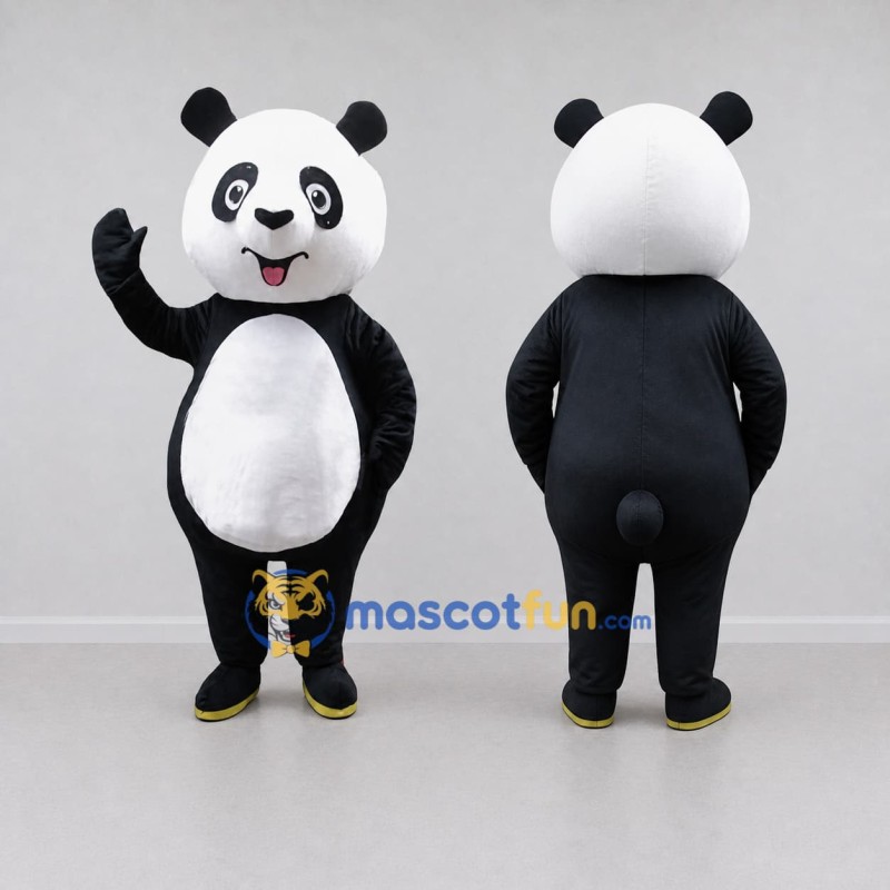 Custom Black and White Panda Mascot Costume Adult Full Body Suit for Children's Events Custom Black and White Panda Mascot Costume Adult Full Body Suit for Children's Events