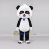 Custom Black White and Blue Panda with Tie Mascot Costume Adult Full Body Suit for Children's Events