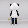 Custom Black White and Blue Panda with Tie Mascot Costume Adult Full Body Suit for Children's Events